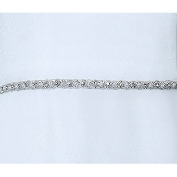 Narrow Crystal & Pearl Wedding Belt C-1527 by Poirier - Zaphira Bridal