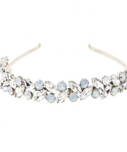 opal crystal bridal headband - front